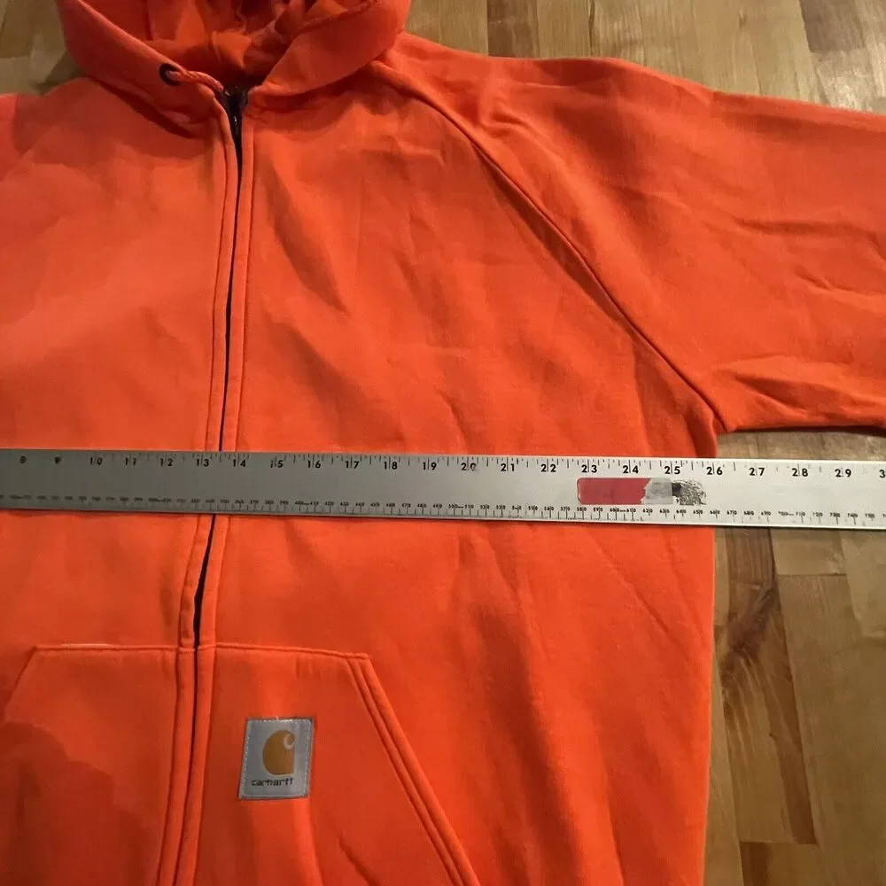 Vintage Carhartt‎ Jacket zip up Hooded Workwear Sweatshirt lined Sz XXL